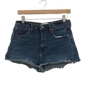 Abercrombie Fitch Mom Shorts High Rise Denim Jean Cut Off 29 8 Dark Blue